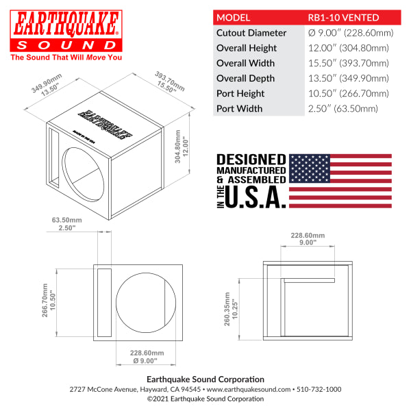 RB1 Vented Subwoofer Enclosure