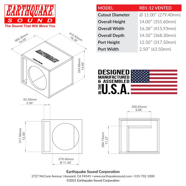 RB1 Vented Subwoofer Enclosure