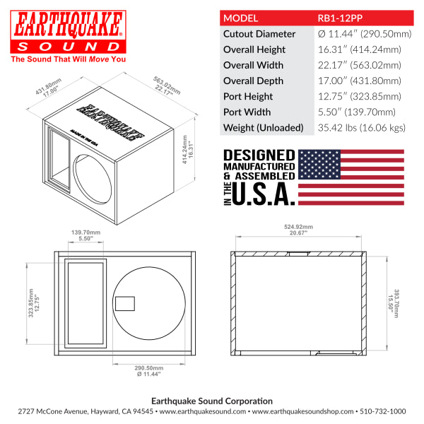 RB1-MAGMA-12PP Subwoofer Enclosure